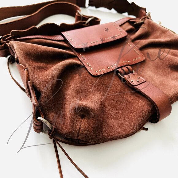 FREE PEOPLE We The Free Silvie Studded Sling Bag In Cognac NWT - Picture 9 of 15